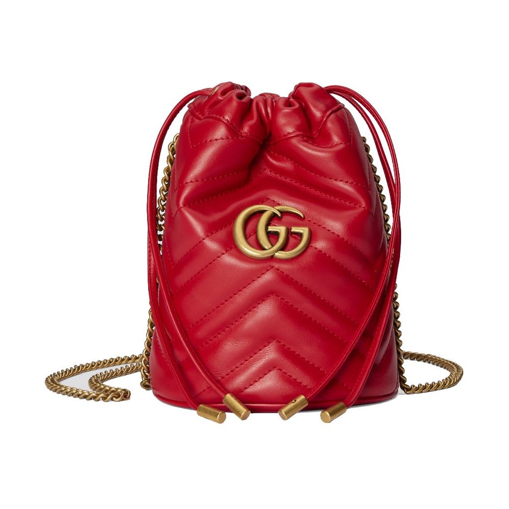 Gucci GG Marmont Matelassé Leather Mini Bucket Cross Body Bag